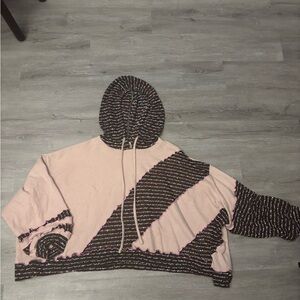 POL Pink and Black Striped Hoodie